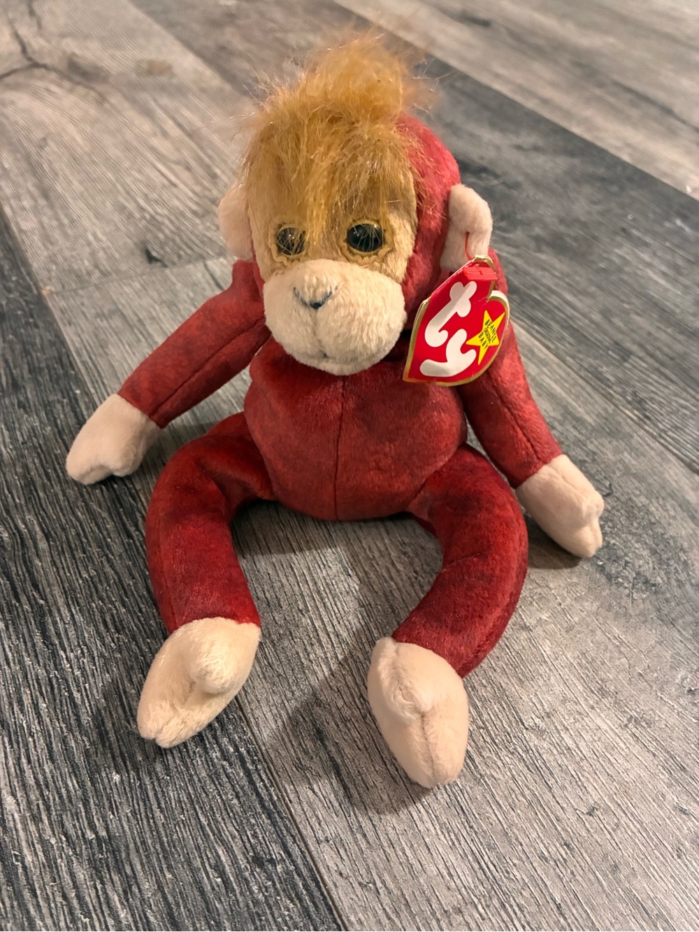 Ty Classic Red Plush Monkey Stuffed Toy